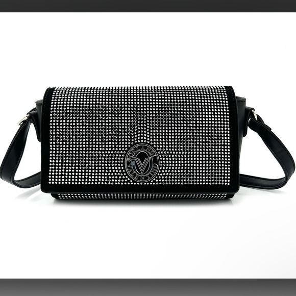 Valentino Orlandi Handbags - Valentino Orlandi Rhinestone crossbody vegan leather silver tone hardware NWT